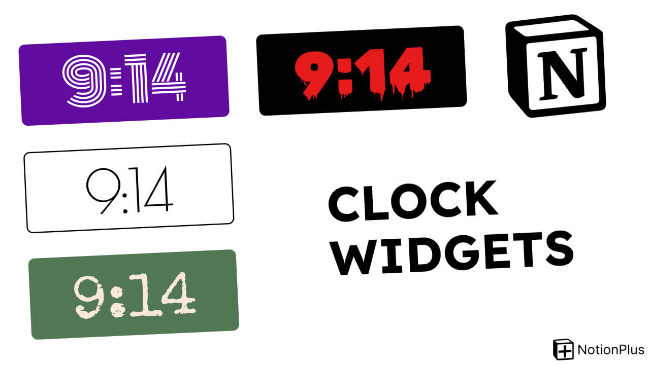 1500 of them Notion Clock Widget (Digital Clock Notion Widget)